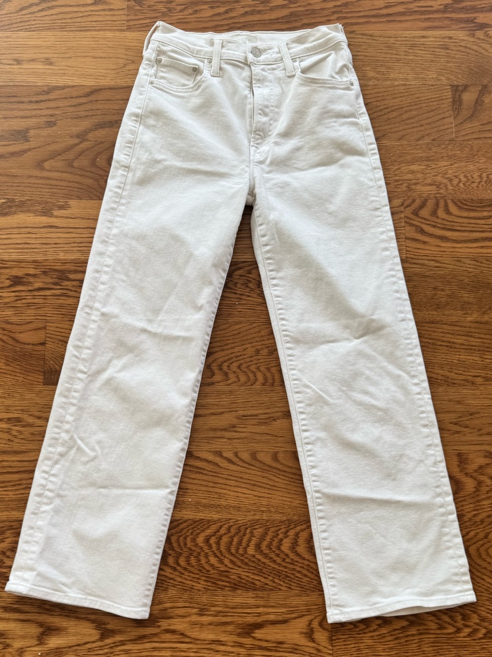 MOTHER Straight Leg Jeans in White
